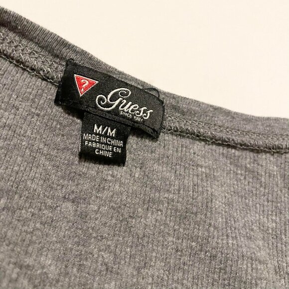 Guess Grey Long Sleeve Top Womens Size Medium Shirt - Picture 3 of 16